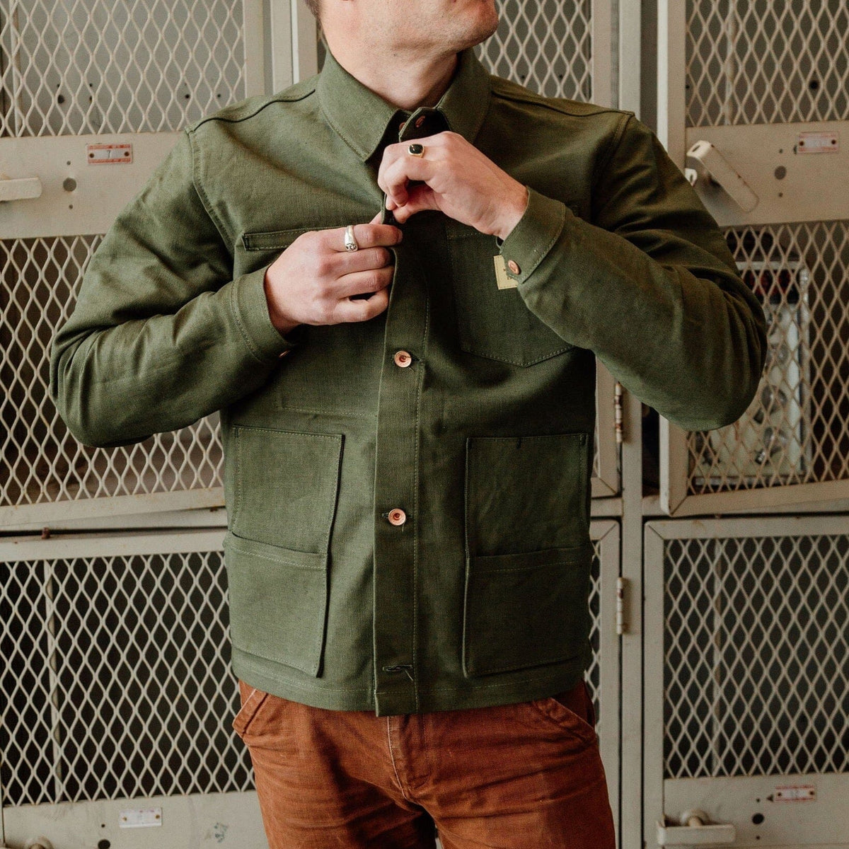 Cabin Jacket - 14oz Olive Selvedge Denim