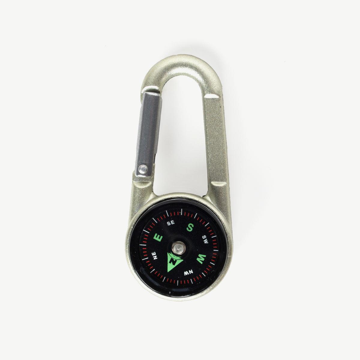 Mini Multifunction 3 in 1 Hiking Travel Compass Thermometer Carabiner Key  Ring