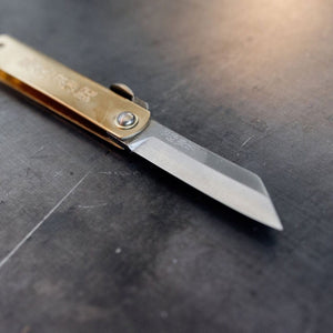 Higonokami Brass Folder Knife new Bradley Mountain 