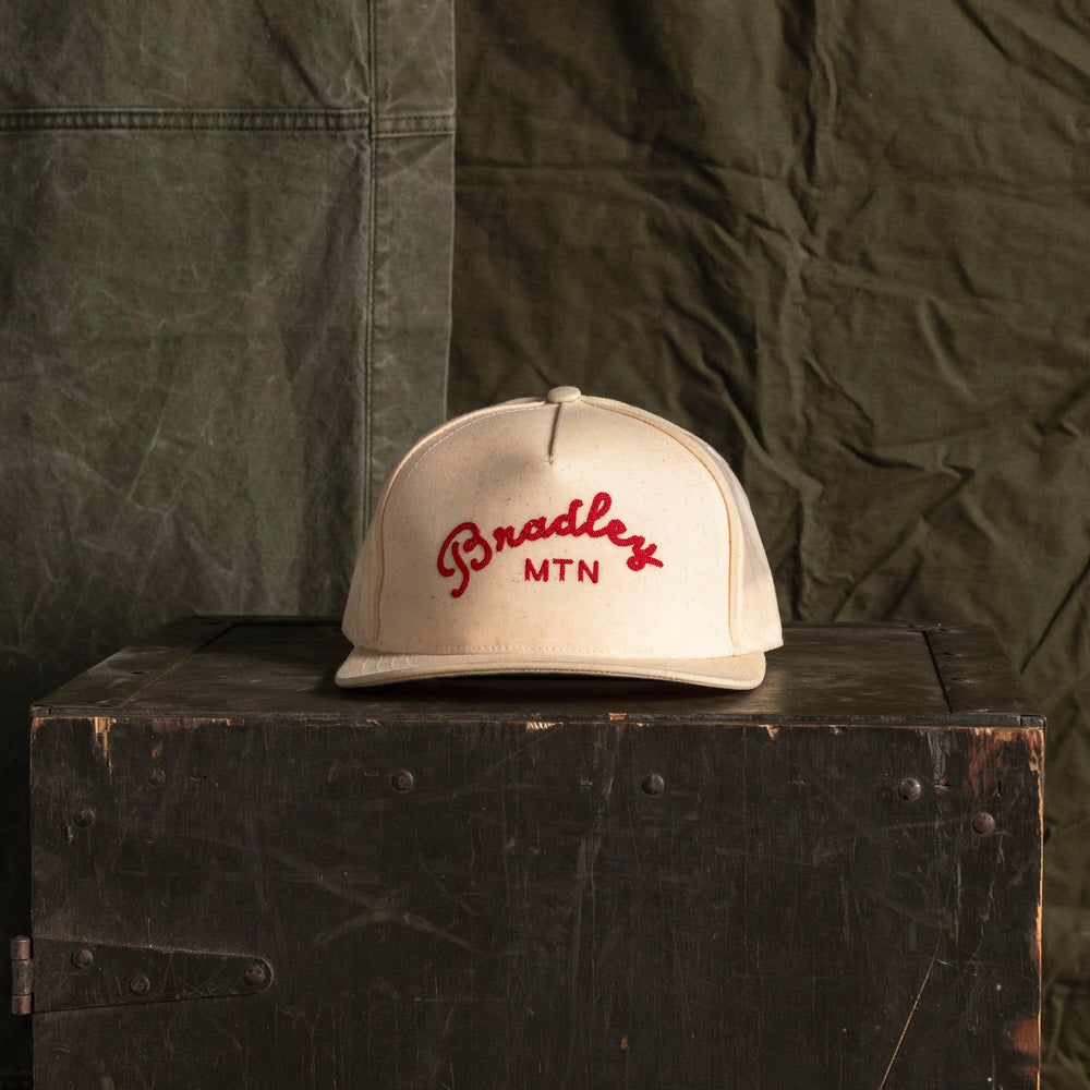 Chainstitch Camper Hat - Oatmeal/Red Bradley Mountain 