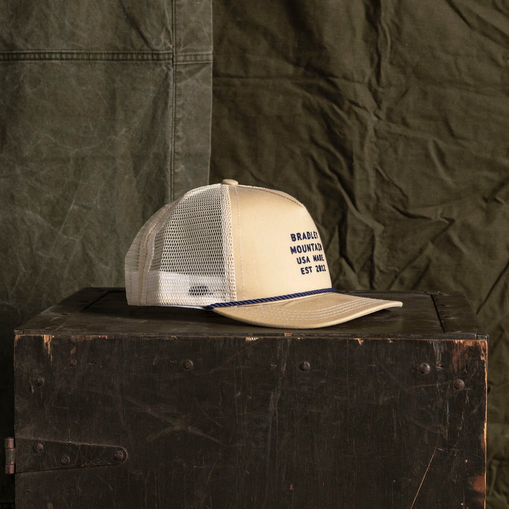 Heritage Trucker Hat - Oatmeal/Navy Rope Bradley Mountain 