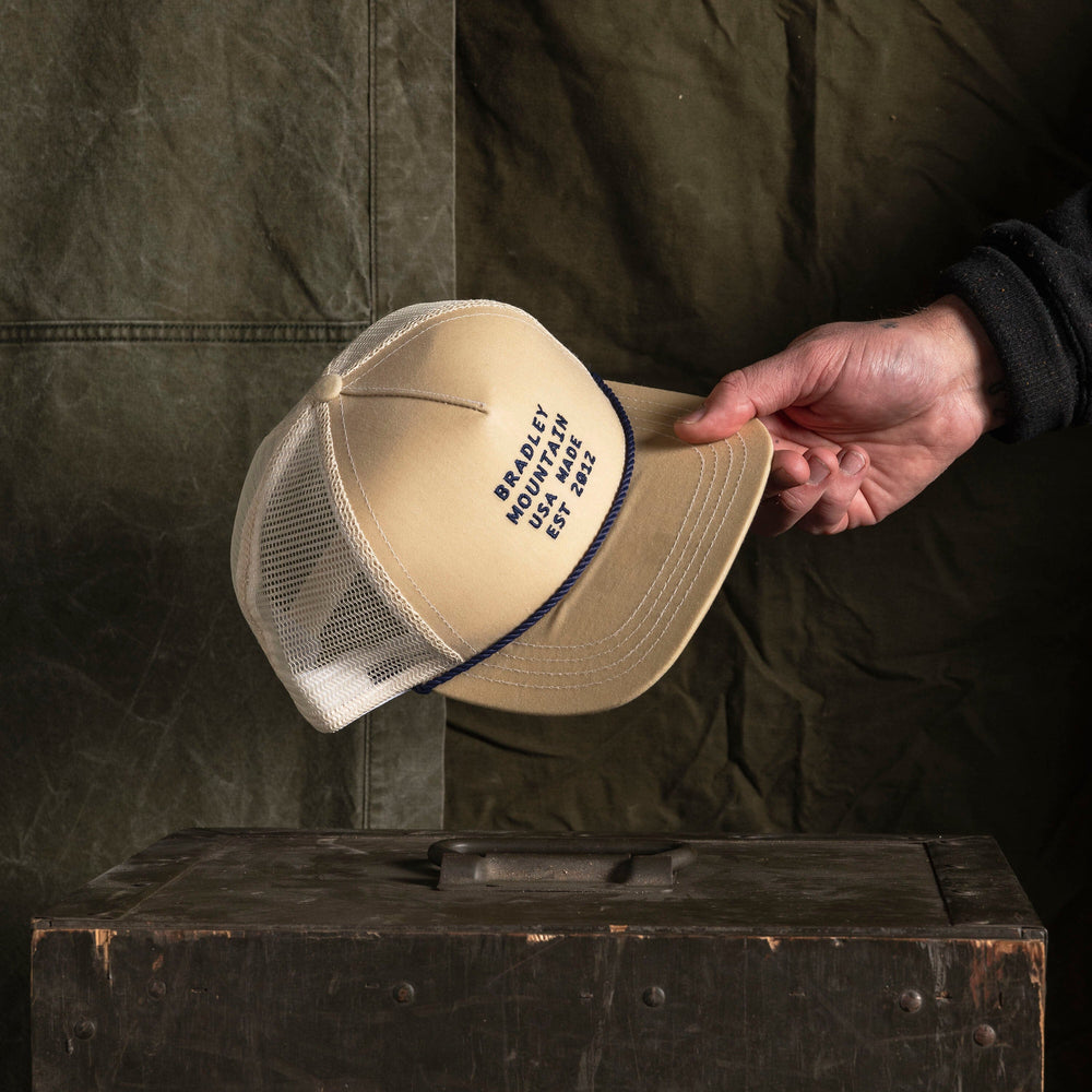 Heritage Trucker Hat - Oatmeal/Navy Rope Bradley Mountain 