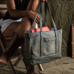 Gaviota Tote - Indigo Dyed Leather Bradley Mountain 